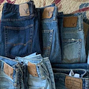 American Eagle And Hollister Blue Jeans